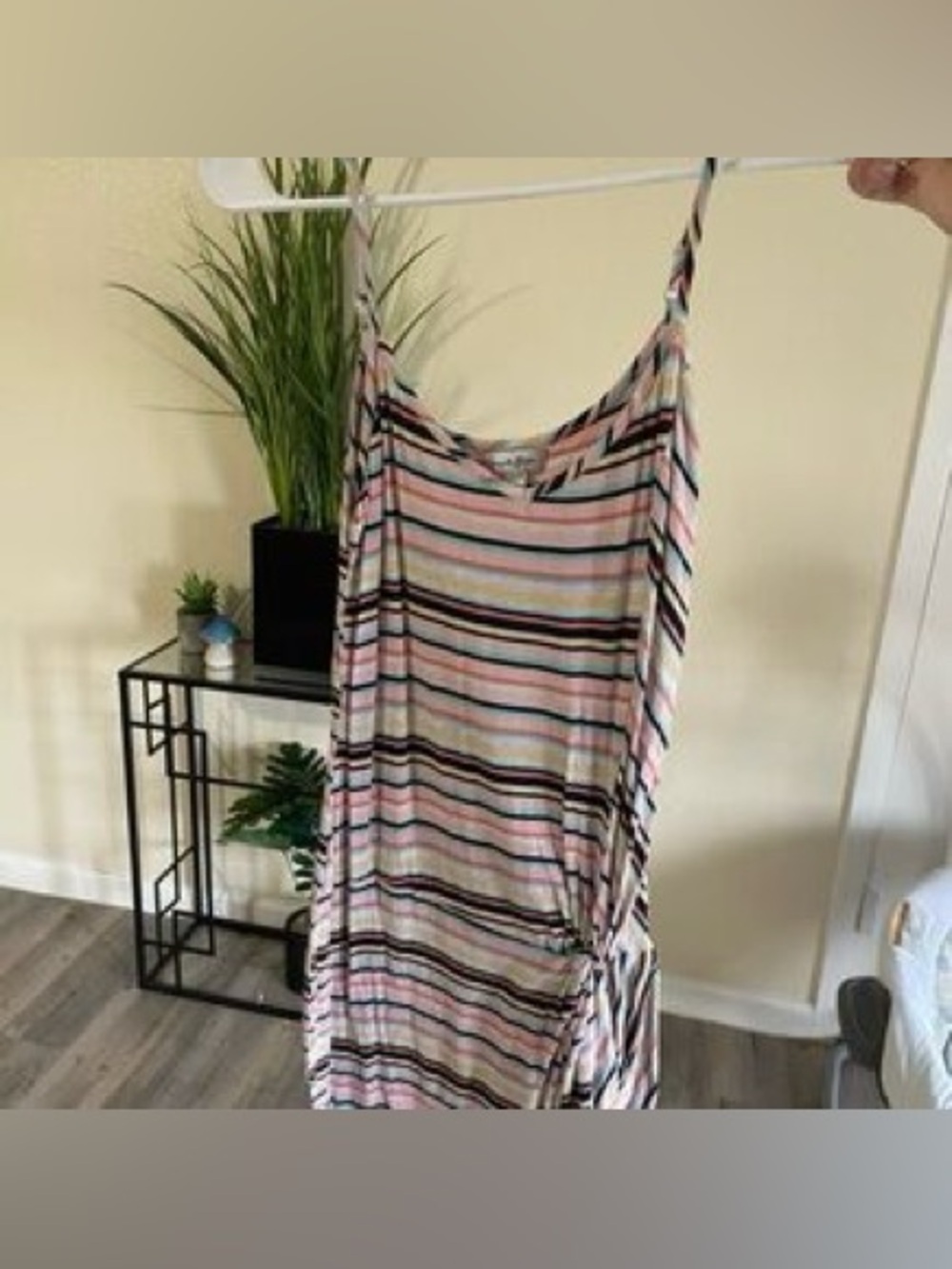 Love fire size large striped dress midi dress with cinched side